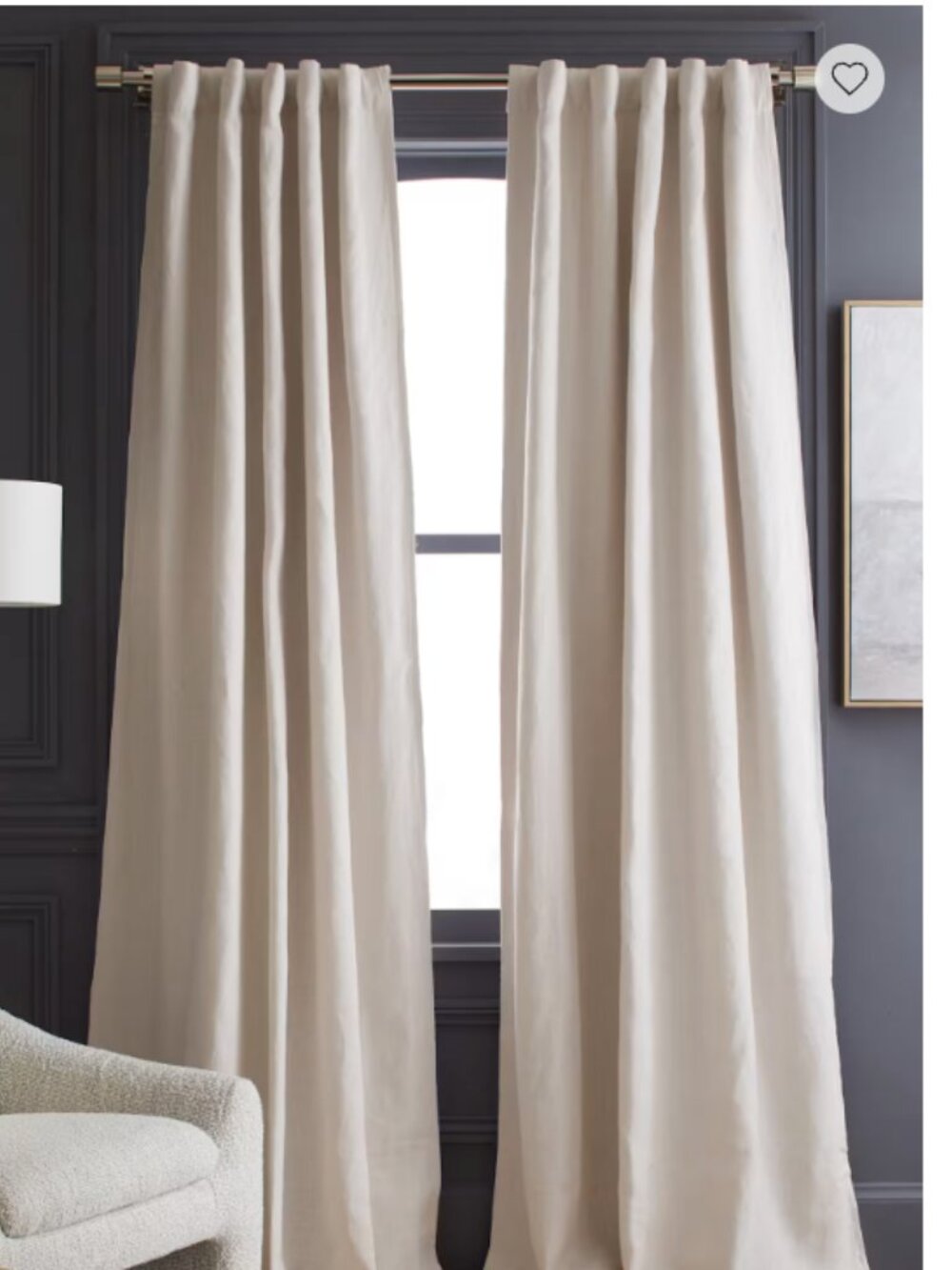 NWOT Quince Heavyweight European Linen Room Light Filtering Curtain- 48x108 (56)